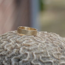 Yellow Gold Wood Grain Textured Wedding band